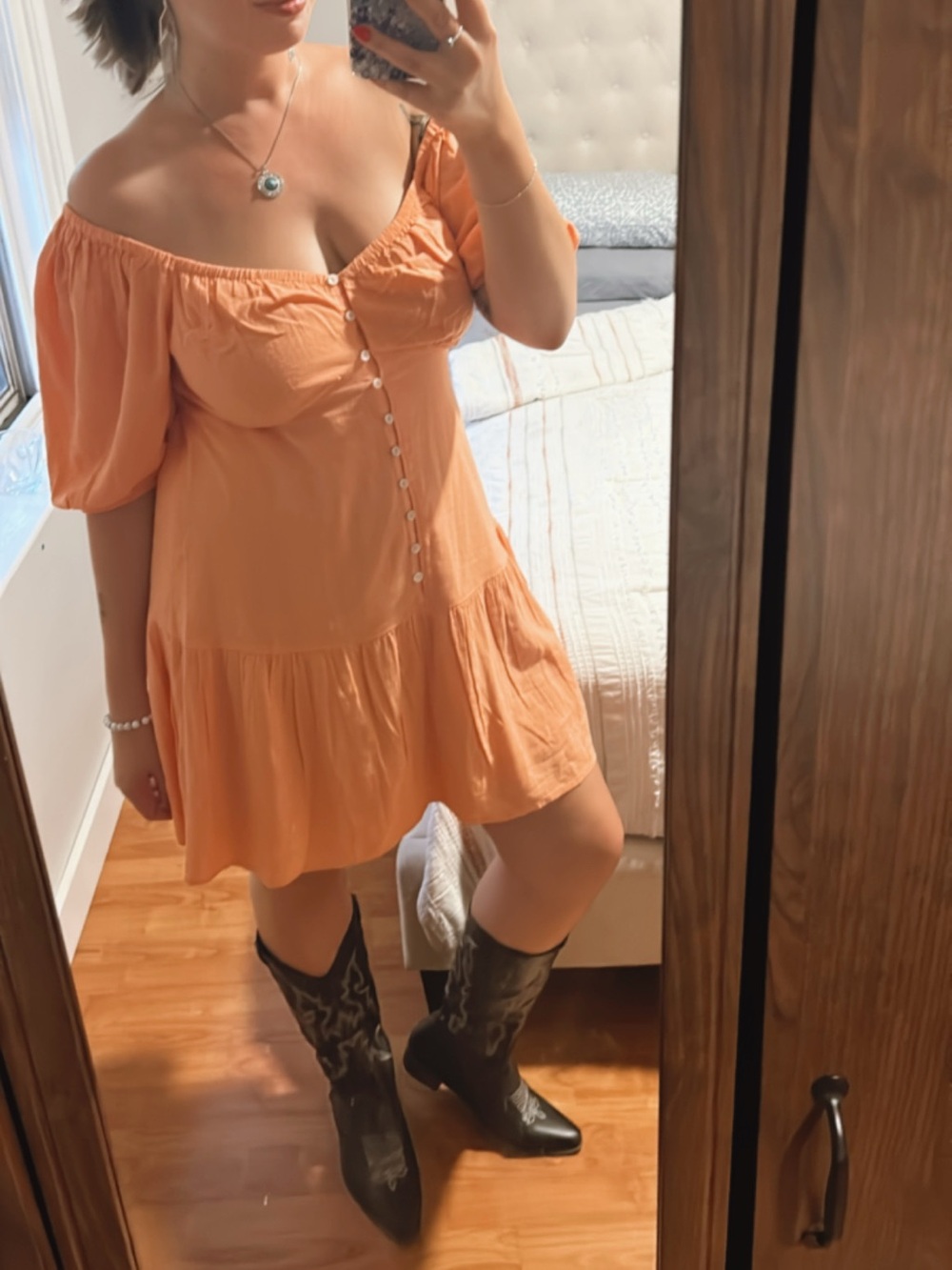 AE Puff Sleeve Babydoll Dress - Picture 4 of 4